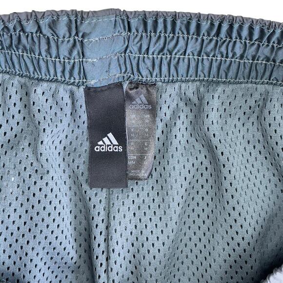Adidas Street Shape Urban Logo Mens Nylon Woven Grey Blue Jogger Track Pants Med - Picture 9 of 12